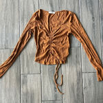Illa Illa  Cinnamon Long Sleeve Ruched Top Photo 0