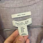 Rachel Zoe  100% Linen Light Purple Short Sleeve Button Up Shirt Blouse Sz Medium Photo 4