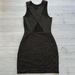 Mango  Casual Stretch Black Metallic Stripe Racerback Dress Size XS Photo 1