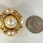 Givenchy Couture Large Pearl & Crystal Clip-On Earrings Photo 4