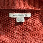 American Eagle  Rust Brown Henley Knit Long Sleeve Sweater XS Boyfriend Photo 9