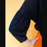 Dazey LA  Black Puff Sleeve Long Sleeve Tee S Photo 2