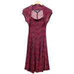 Norma Kamali Dress Size XS Red Snake Print Shrug Top Fit & Flare Knee Length Photo 1