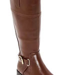 st. john's bay Womens Roslyn Stacked Heel Riding Boots in Cognac Sz 9.5 NIB Photo 0