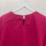 Marc New York Linen Cropped Top Size M Hot Pink Puff Sleeve Photo 5
