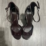 Paige Burgundy Patent Leather Platform Block Heel Sandals Worn Once 7 1/2 Photo 7
