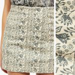 Free People ☀️ Modern Femme Denim stretch floral Miniskirt blue/off white sz 2 Photo 1