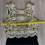 Jessica McClintock Vintage Gold Embroidered Black Velvet Dress Sleeveless Formal Photo 12