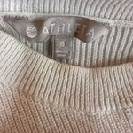 Athleta  White Rest Day Asymmetrical Crew Knit Sweater Size Small Photo 5