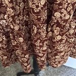 Bohme Brown and White Ruffled Puff Sleeve Mini Dress Photo 3