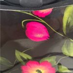 Floral Black and Pink Women's Bag long strap & bracelet handle Photo 2