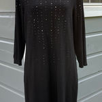 Ann Taylor  Black Long Sleeve Rhinestone Sweater Dress‎ Photo 0