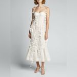 Zimmermann NWT  Petal Appliqué Linen Silk Corset Gown White Midi Dress Size 1 Photo 6