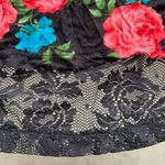 Ambiance Apparel Floral Roses Lace Back Top in Black - Small, Racerback Photo 6