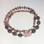 Vintage Glass Beaded Burgundy Dark Purple Beaded Boho Necklace Photo 7