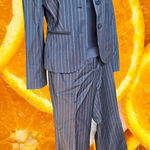 Ann Taylor Ann‎ Taylor LOFT Petites Pinstripe 3 Piece Wool Blend Pant Suit Set 0P SP Photo 0
