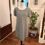 Roxy  NWOT Peak Moments Modal Dark Gray & White Striped Dress/Tunic Unique Back Photo 3