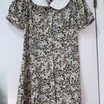 Allegra K Floral Black and White Dress with Bow Detail Photo 3