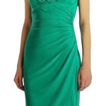 Ralph Lauren Lauren  Green Wrap Front Short Sleeve Formal Midi Dress 10 Large Photo 0