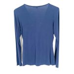 BODEN Ponte Twist Front Blue Long Sleeve VNeck Jersey Blouse Shirt Top Size 8 Photo 4