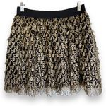 Sugar Lips  Womens Skirt Size‎ Large Gold Black Peacock High Waisted NEW Photo 6