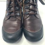 Coach Dyanne Size 7 Beige Brown Ankle Bootie Lace Up Boot Shoe Signature Logo Photo 6