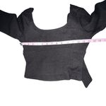 Band of Gypsies B.O.G. BAND OF THE FREE BLACK RIBBED CROP KNIT SHIRT LONG SLEEVES WOMEN SIZE XS Photo 4