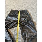 Joie  Black Faux Leather High Smocked Waist Straight Leg Pull On Pants Size M Photo 3