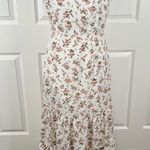 SheIn Sz L White Floral Maxi Tiered Dress with Shoulder Ties NWOT Photo 1