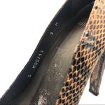 Stuart Weitzman BROWN & BLACK LEATHER ANIMAL PRINT SNAKESKIN EMBOSSED HEELS (9) Photo 10