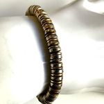 Mixed metal disc stretchy bracelet Gold Photo 2