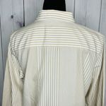 Pendleton  Shaped Fit Button Up Shirt Sz 10 Petite Tan White Striped Long Sleeve Photo 8