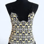 Yellow and black Y2K vintage lace trimmed cami By Cassandra Size Medium Photo 0