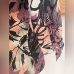 Noen Palm Leaf Button Up Long Sleeve Shirt Dress, Pockets XS Black Photo 4