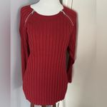 INC New International Concepts Ribbed brick Color Blouse Photo 1