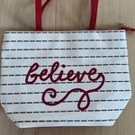Believe Striped Beach Bag On The Go Bag White Photo 0