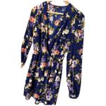 Lulus Floral Thats A Wrap Long Sleeve Faux Wrap Surplice V Neck Dress Navy S Photo 2