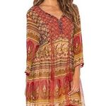Raga Red Brown Paisley Floral Tunic Mini Dress Photo 1