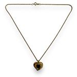 Vintage Avon Womens Heart Pedant Necklace Parure Onyx and Rhinestone Gold Black Photo 1