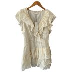 Veronica Beard Mahita Silk Cotton Organza Mini Dress Ecru Size 10 NWT Photo 2