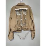 Lauren Ralph Lauren One Of A Kind Jacket Women's Medium Lace Back Button Wow! Tan Photo 4