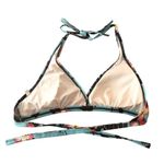Steven Wear Bikini Top Triangle Halter Hawaii Tropical Removable Cups Blue M Size M Photo 1
