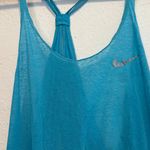 Nike Dri-Fit Aqua Blue Racerback Tank Top Lightweight Breathable Size L Workout Photo 5
