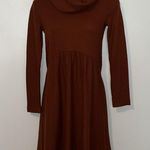Cynthia Rowley  Waffle Knit Turtleneck Dress Rust Brown Women’s XS Photo 0