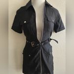 Current Mood Black Belted & Zipped Utility Dress S Photo 7