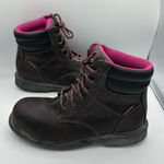 Women's Brahma Steel Toe Brown Leather Work Boots 8 Photo 0