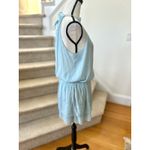 Ramy Brook Macy Ice Light Aqua Blue Mini Gathered Blouson Sleeveless Dress Photo 3