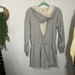 Free People NEW  Such A Flirt Romper Grey Athleisure Elevated Basic Open Back XS Photo 3