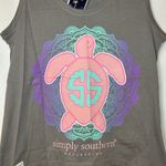 Simply Southern S Gray Tank Top Pink Turtle Mandala High Low Sleeveless Shirt Photo 0