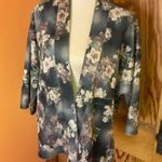 Solitaire Anthropologie  floral suede cloth cover up jacket Photo 7